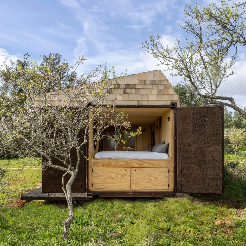 The Cargo opens up to the outside with its operable shipping container walls