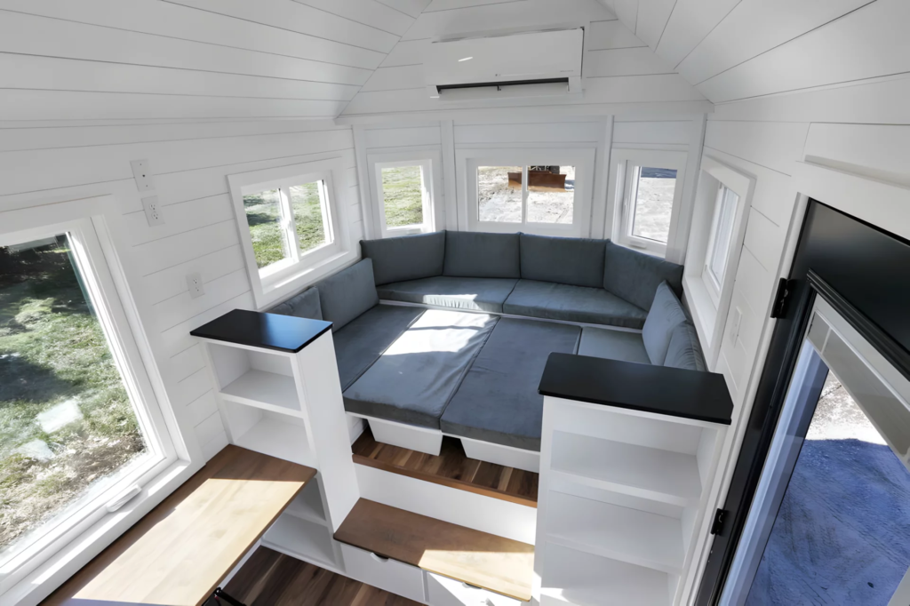 The Shadow's living room doubles as an additional bedroom