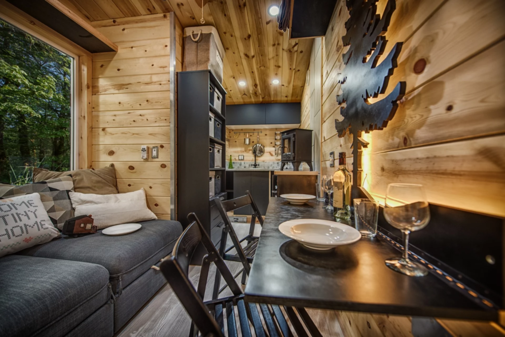 The Acorn's interior measures 90 sq ft (8.3 sq m)
