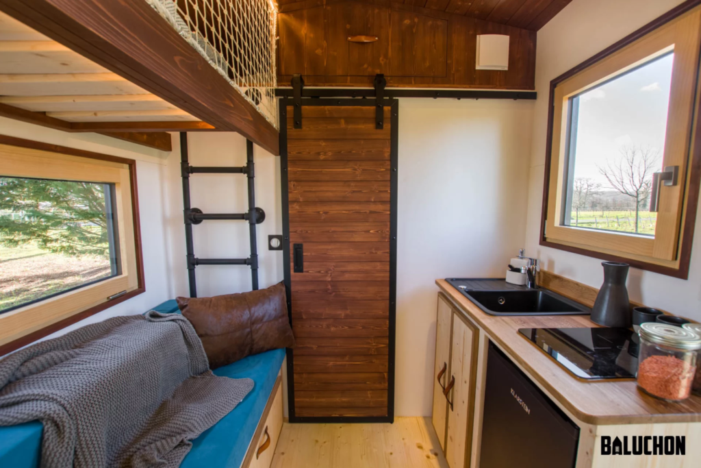 A fixed steel ladder provides access to The Nano's bedroom