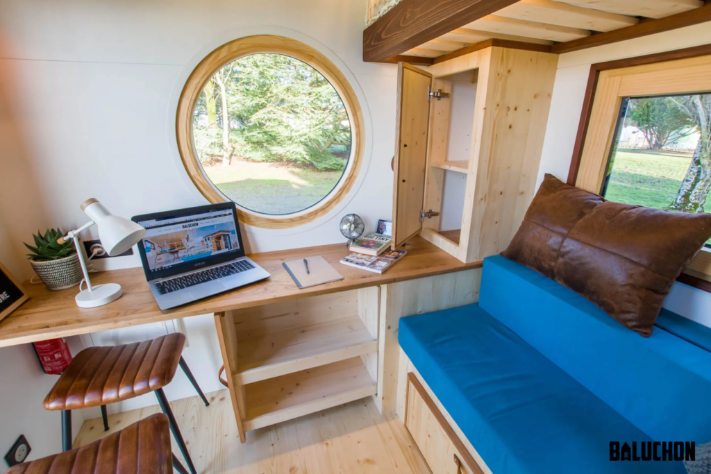The Nano includes a desk/dining area for up to two people