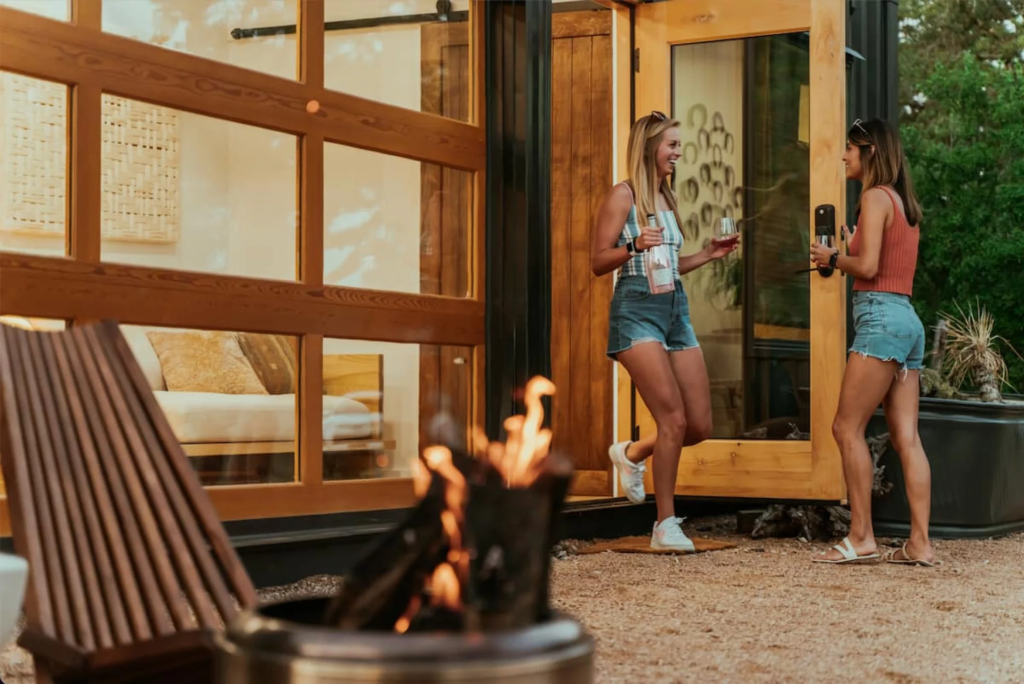 The Porter includes a hammock, hot tub, and a fire pit