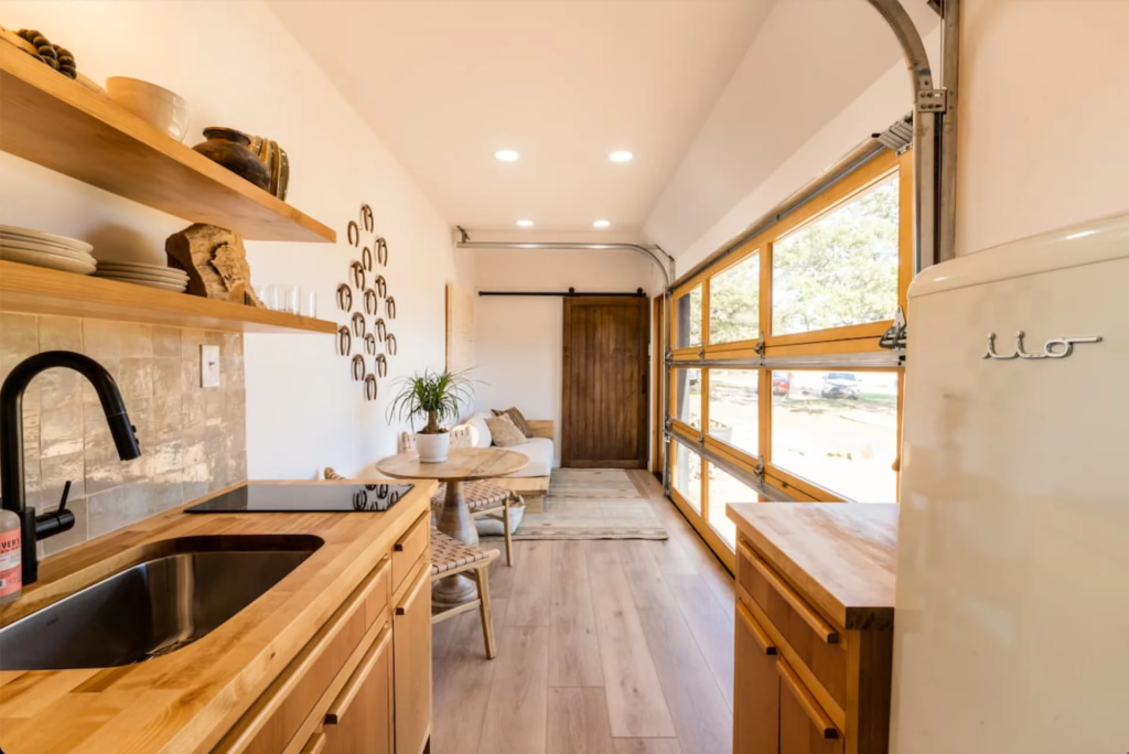 The Porter's interior look spacious and light-filled for a container house
