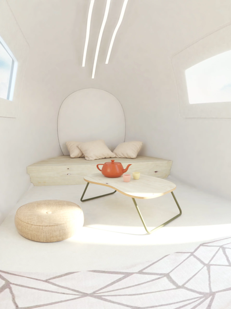 The Space by Ecocapsule's interior measures 8 sq m (88 sq ft)