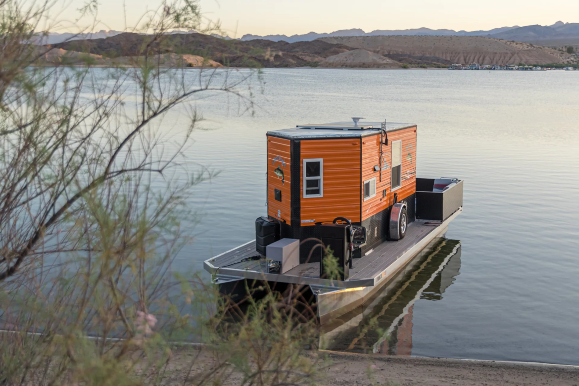 The Heidi-Ho is a unique tiny house that can be towed on the road and float on water